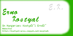 erno kostyal business card